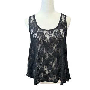Philosophy Black Lace and Sequin Tank Top (M) EUC